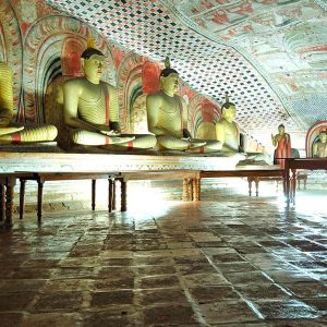 Painted Statues Dambulla Cave Temple